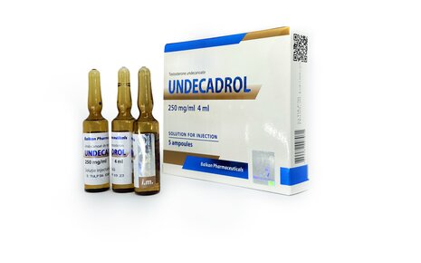 UNDECADROL SOL 250
(TESTOSTERONE UNDECANOTE 250
MG /ML) 5X 4ML AMPULES/PACKAGE ,