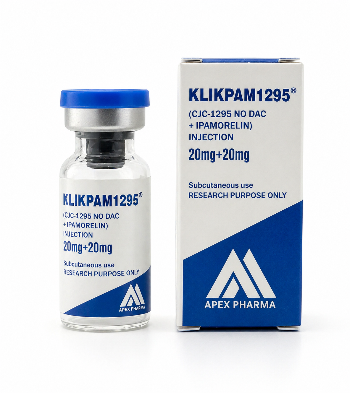 KLIKPAM1295® (CJC-1295 No DAC + Ipamorelin) Injection – 20 mg + 20 mg